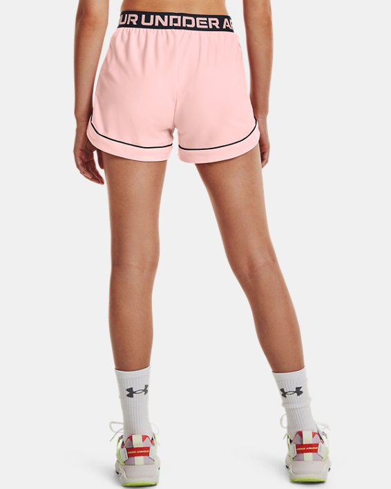 Women's UA Play Up Side Mesh Shorts, Pink, pdpMainDesktop image number 1